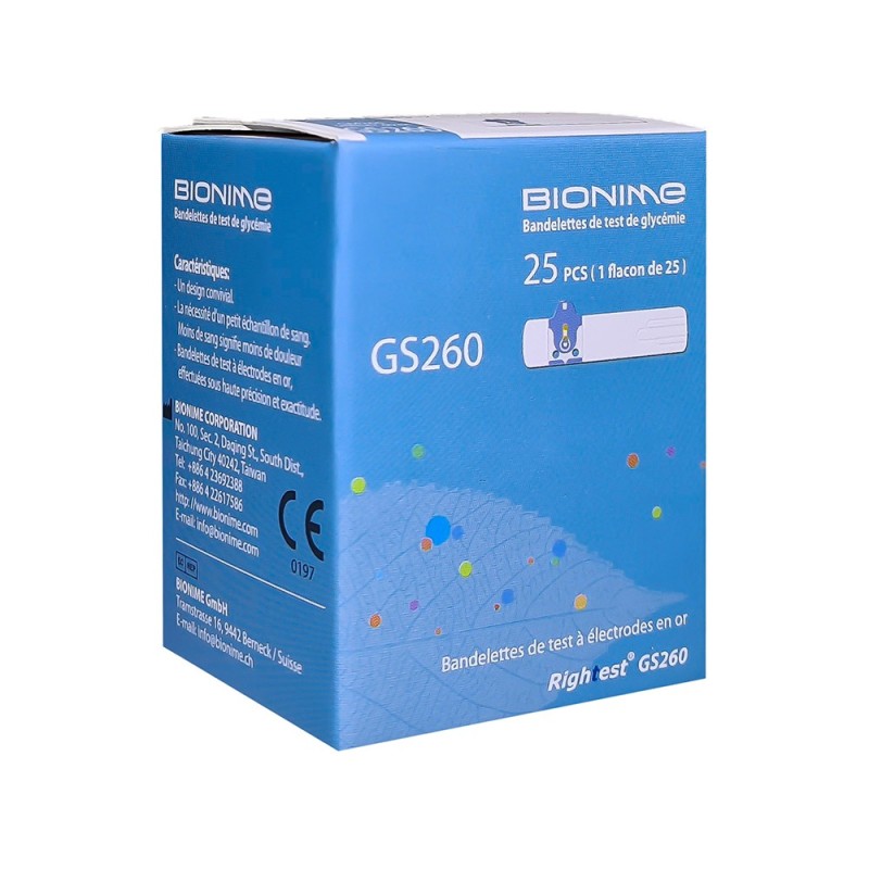 Bandelettes Bionime GS260 boite de 25
