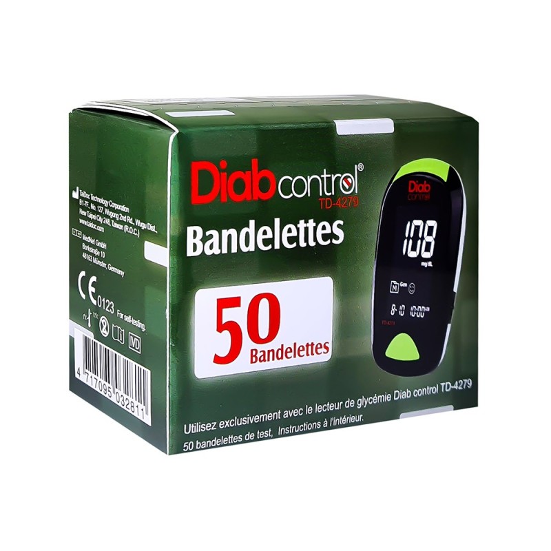 Bandelettes DIABCONTROL boite de 50 Bandelettes DIABCONTROL boite de 50